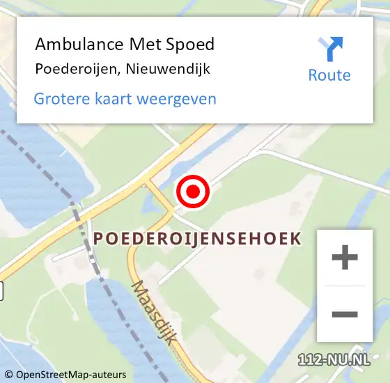 Locatie op kaart van de 112 melding: Ambulance Met Spoed Naar Poederoijen, Nieuwendijk op 26 mei 2022 18:00