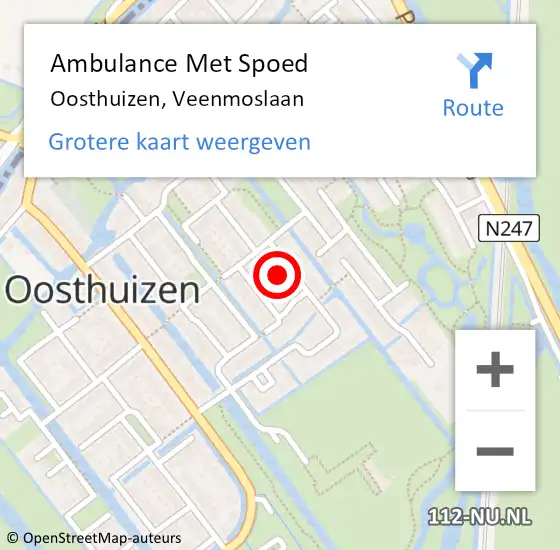 Locatie op kaart van de 112 melding: Ambulance Met Spoed Naar Oosthuizen, Veenmoslaan op 26 mei 2022 18:31