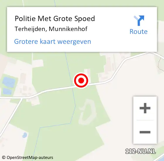 Locatie op kaart van de 112 melding: Politie Met Grote Spoed Naar Terheijden, Munnikenhof op 26 mei 2022 19:05