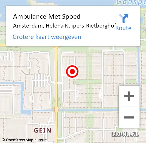 Locatie op kaart van de 112 melding: Ambulance Met Spoed Naar Amsterdam-Zuidoost, Helena Kuipers-Rietberghof op 26 mei 2022 19:53