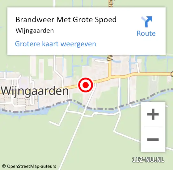 Locatie op kaart van de 112 melding: Brandweer Met Grote Spoed Naar Wijngaarden op 26 mei 2022 20:00