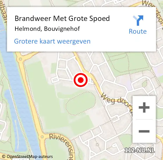 Locatie op kaart van de 112 melding: Brandweer Met Grote Spoed Naar Helmond, Bouvignehof op 26 mei 2022 20:28