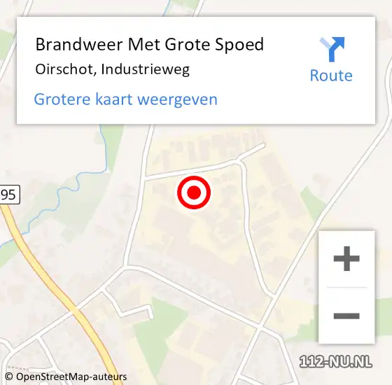 Locatie op kaart van de 112 melding: Brandweer Met Grote Spoed Naar Oirschot, Industrieweg op 26 mei 2022 20:32