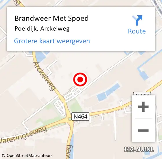 Locatie op kaart van de 112 melding: Brandweer Met Spoed Naar Poeldijk, Arckelweg op 26 mei 2022 20:36