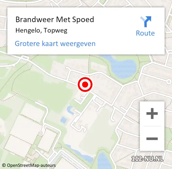 Locatie op kaart van de 112 melding: Brandweer Met Spoed Naar Hengelo, Topweg op 26 mei 2022 20:59