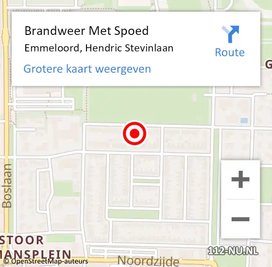 Locatie op kaart van de 112 melding: Brandweer Met Spoed Naar Emmeloord, Hendric Stevinlaan op 26 mei 2022 21:57