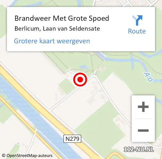 Locatie op kaart van de 112 melding: Brandweer Met Grote Spoed Naar Berlicum, Laan van Seldensate op 26 mei 2022 22:17