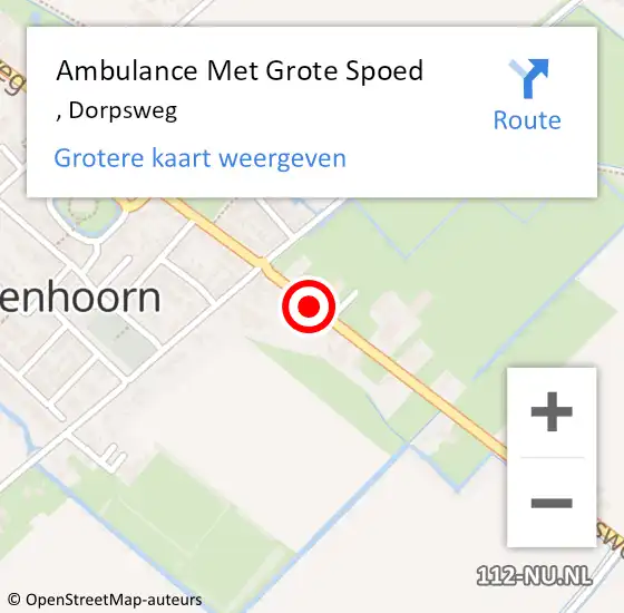 Locatie op kaart van de 112 melding: Ambulance Met Grote Spoed Naar Oudenhoorn, Dorpsweg op 26 mei 2022 22:29