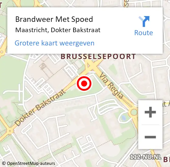 Locatie op kaart van de 112 melding: Brandweer Met Spoed Naar Maastricht, Dokter Bakstraat op 26 mei 2022 23:52