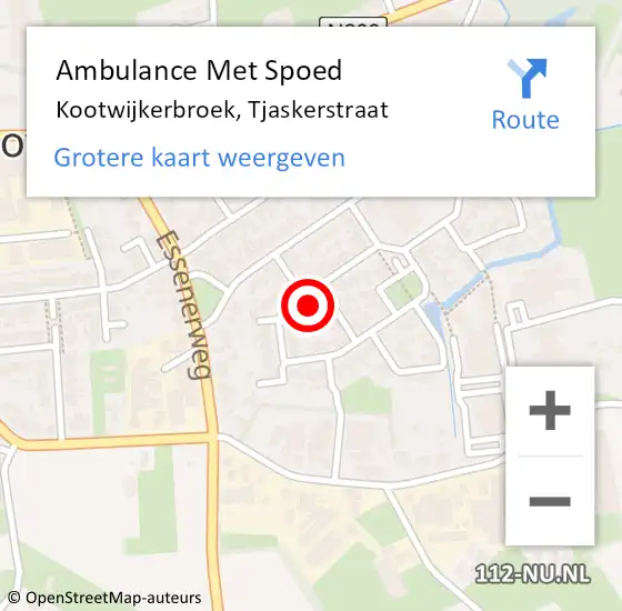 Locatie op kaart van de 112 melding: Ambulance Met Spoed Naar Kootwijkerbroek, Tjaskerstraat op 27 mei 2022 00:37