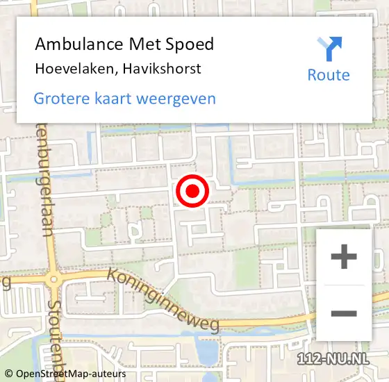 Locatie op kaart van de 112 melding: Ambulance Met Spoed Naar Hoevelaken, Havikshorst op 27 mei 2022 01:14