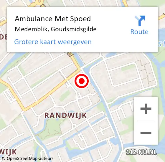 Locatie op kaart van de 112 melding: Ambulance Met Spoed Naar Medemblik, Goudsmidsgilde op 27 mei 2022 01:47