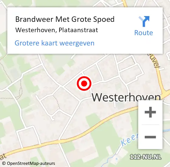 Locatie op kaart van de 112 melding: Brandweer Met Grote Spoed Naar Westerhoven, Plataanstraat op 27 mei 2022 01:54