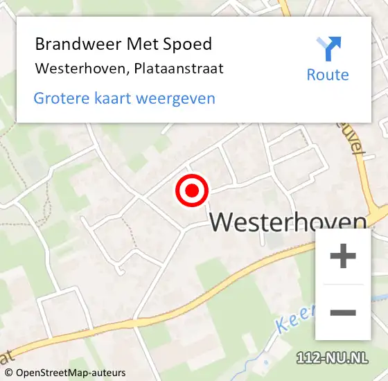 Locatie op kaart van de 112 melding: Brandweer Met Spoed Naar Westerhoven, Plataanstraat op 27 mei 2022 01:57