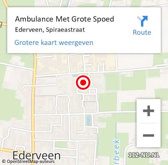 Locatie op kaart van de 112 melding: Ambulance Met Grote Spoed Naar Ederveen, Spiraeastraat op 27 mei 2022 07:00