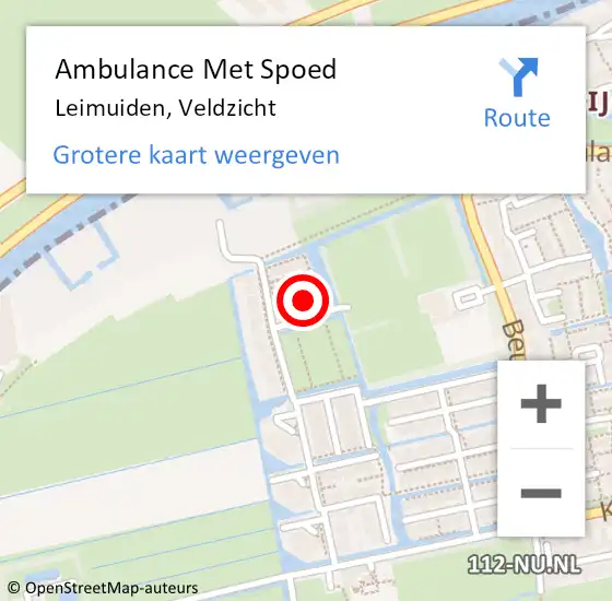 Locatie op kaart van de 112 melding: Ambulance Met Spoed Naar Leimuiden, Veldzicht op 27 mei 2022 07:04