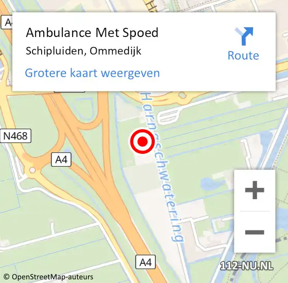 Locatie op kaart van de 112 melding: Ambulance Met Spoed Naar Schipluiden, Ommedijk op 27 mei 2022 07:26