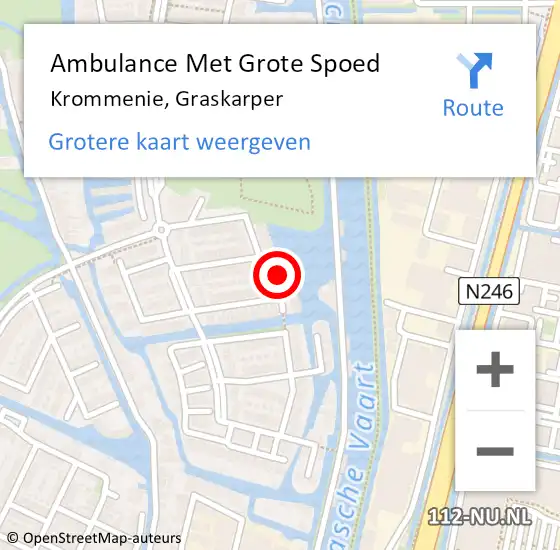 Locatie op kaart van de 112 melding: Ambulance Met Grote Spoed Naar Krommenie, Graskarper op 27 mei 2022 07:49