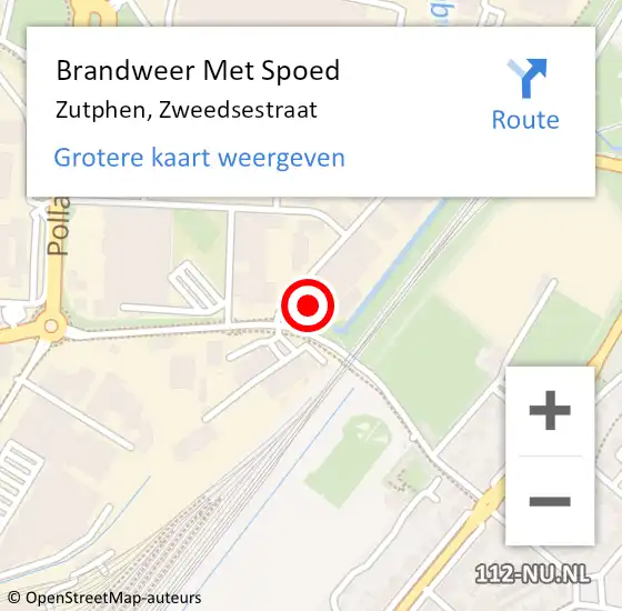 Locatie op kaart van de 112 melding: Brandweer Met Spoed Naar Zutphen, Zweedsestraat op 27 mei 2022 08:42