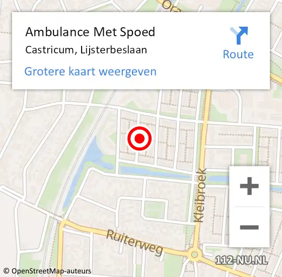 Locatie op kaart van de 112 melding: Ambulance Met Spoed Naar Castricum, Lijsterbeslaan op 27 mei 2022 08:44