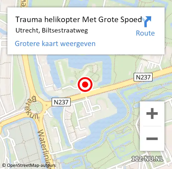 Locatie op kaart van de 112 melding: Trauma helikopter Met Grote Spoed Naar Utrecht, Biltsestraatweg op 27 mei 2022 09:51