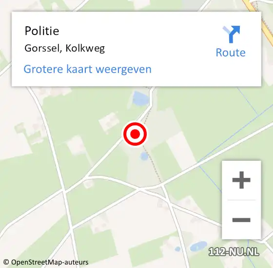 Locatie op kaart van de 112 melding: Politie Gorssel, Kolkweg op 27 mei 2022 10:35