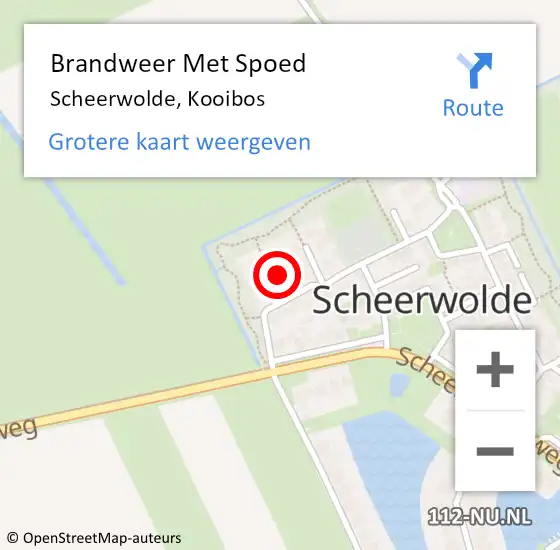 Locatie op kaart van de 112 melding: Brandweer Met Spoed Naar Scheerwolde, Kooibos op 27 mei 2022 10:56