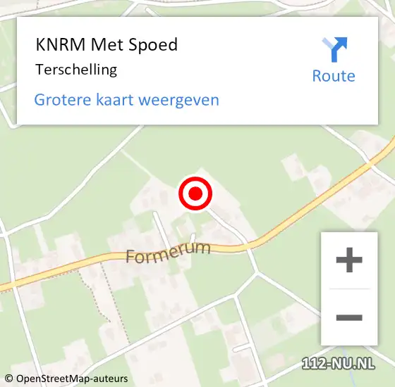 Locatie op kaart van de 112 melding: KNRM Met Spoed Naar Terschelling op 27 mei 2022 10:56