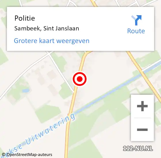 Locatie op kaart van de 112 melding: Politie Sambeek, Sint Janslaan op 27 mei 2022 11:23