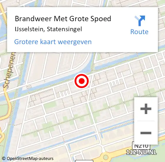 Locatie op kaart van de 112 melding: Brandweer Met Grote Spoed Naar IJsselstein, Statensingel op 27 mei 2022 11:56