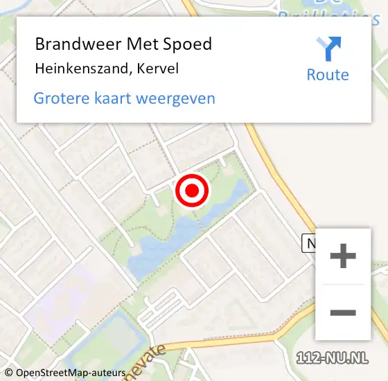 Locatie op kaart van de 112 melding: Brandweer Met Spoed Naar Heinkenszand, Kervel op 27 mei 2022 12:09