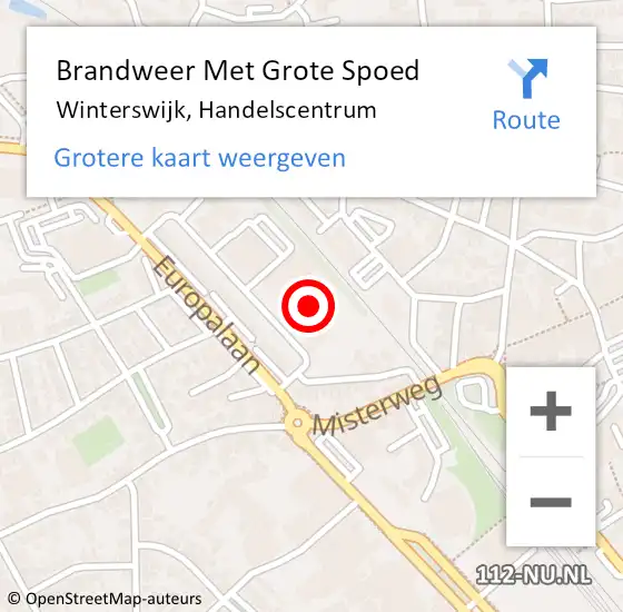 Locatie op kaart van de 112 melding: Brandweer Met Grote Spoed Naar Winterswijk, Handelscentrum op 18 juli 2014 14:14