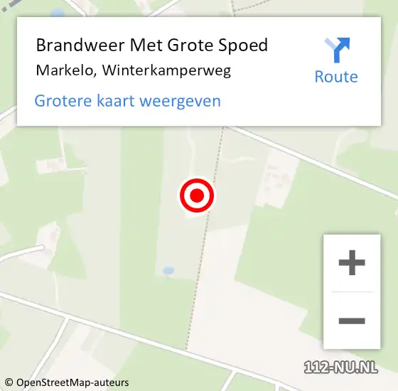 Locatie op kaart van de 112 melding: Brandweer Met Grote Spoed Naar Markelo, Winterkamperweg op 27 mei 2022 12:49