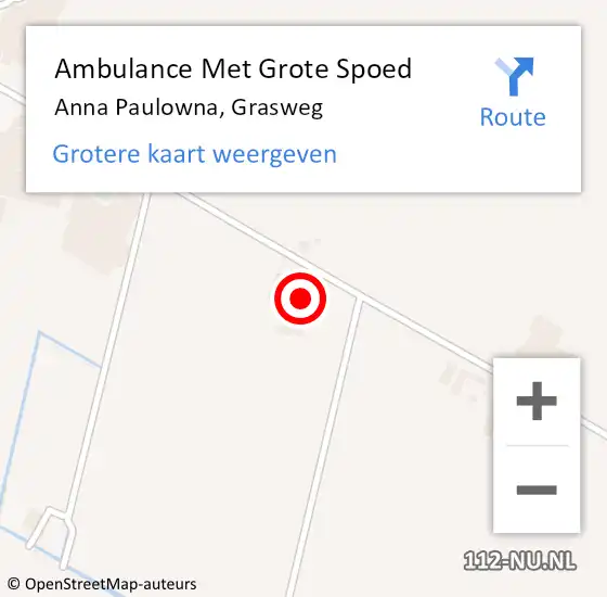 Locatie op kaart van de 112 melding: Ambulance Met Grote Spoed Naar Anna Paulowna, Grasweg op 27 mei 2022 13:15