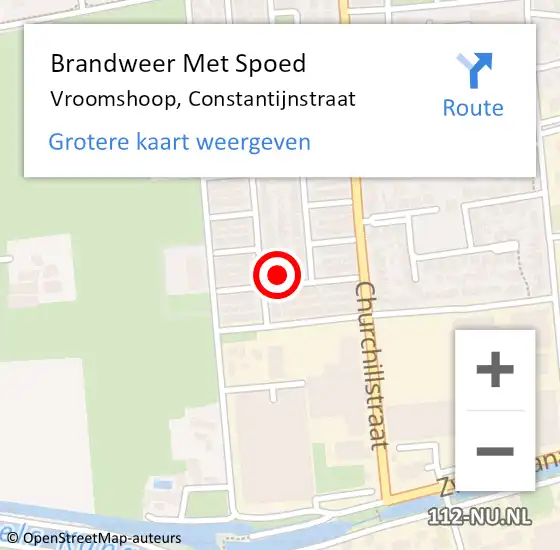 Locatie op kaart van de 112 melding: Brandweer Met Spoed Naar Vroomshoop, Constantijnstraat op 27 mei 2022 13:16