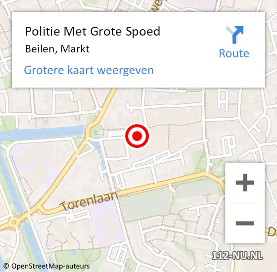 Locatie op kaart van de 112 melding: Politie Met Grote Spoed Naar Beilen, Markt op 27 mei 2022 13:20