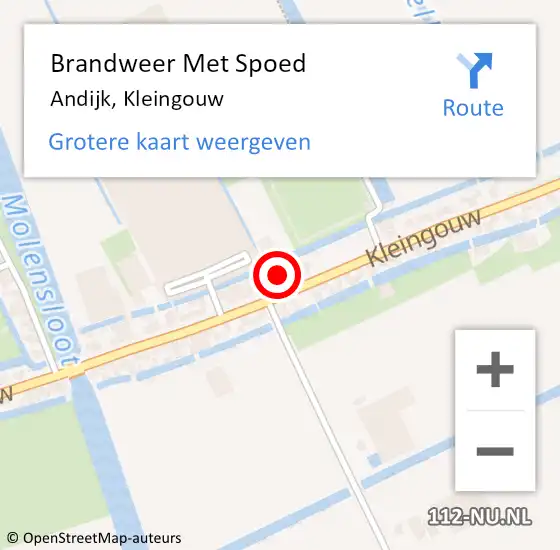 Locatie op kaart van de 112 melding: Brandweer Met Spoed Naar Andijk, Kleingouw op 27 mei 2022 13:35