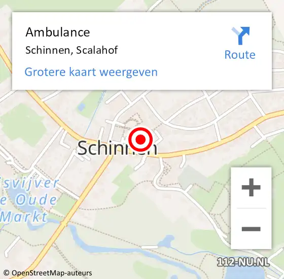 Locatie op kaart van de 112 melding: Ambulance Schinnen, Scalahof op 18 juli 2014 14:22