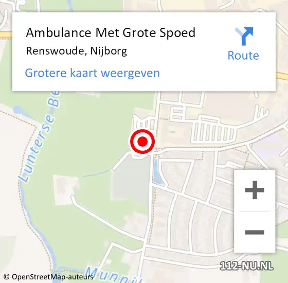 Locatie op kaart van de 112 melding: Ambulance Met Grote Spoed Naar Renswoude, Nijborg op 27 mei 2022 14:16