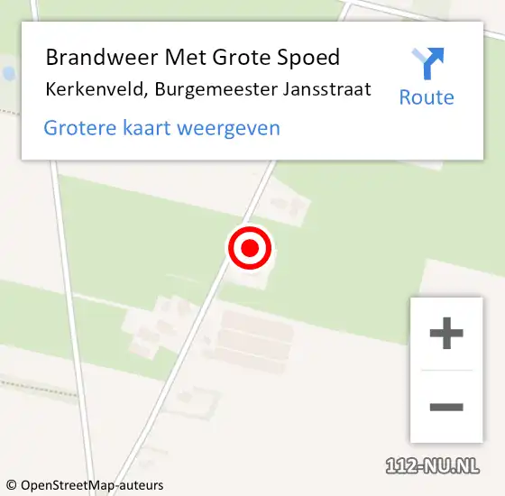 Locatie op kaart van de 112 melding: Brandweer Met Grote Spoed Naar Kerkenveld, Burgemeester Jansstraat op 27 mei 2022 14:18