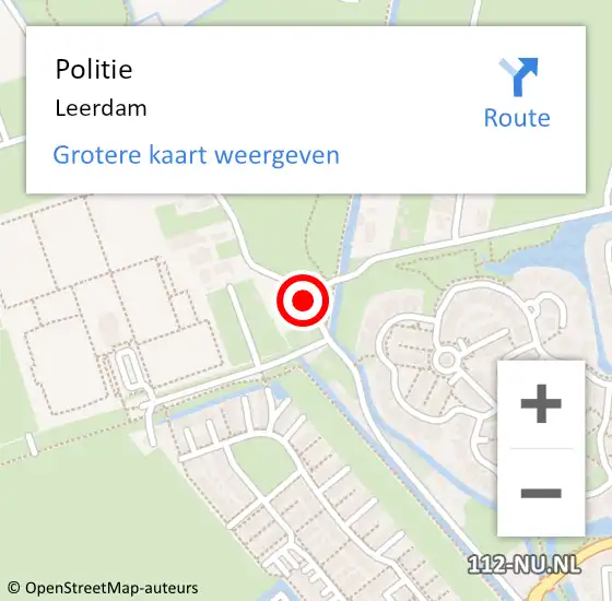 Locatie op kaart van de 112 melding: Politie Leerdam op 27 mei 2022 14:20