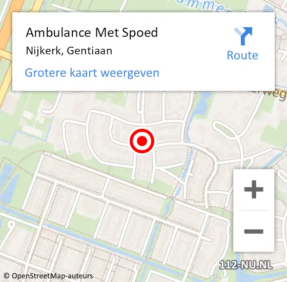 Locatie op kaart van de 112 melding: Ambulance Met Spoed Naar Nijkerk, Gentiaan op 27 mei 2022 14:26