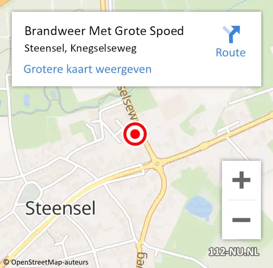 Locatie op kaart van de 112 melding: Brandweer Met Grote Spoed Naar Steensel, Knegselseweg op 27 mei 2022 14:30