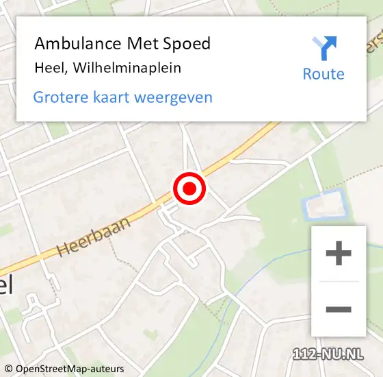 Locatie op kaart van de 112 melding: Ambulance Met Spoed Naar Heel, Wilhelminaplein op 27 mei 2022 14:36