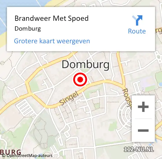 Locatie op kaart van de 112 melding: Brandweer Met Spoed Naar Domburg op 27 mei 2022 15:41