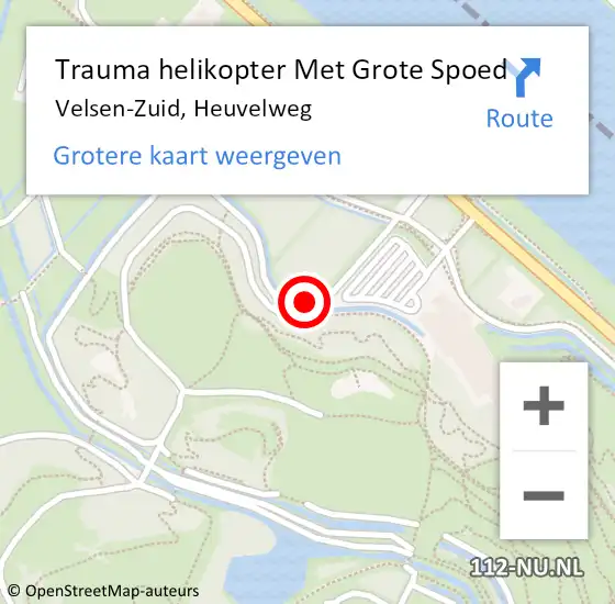 Locatie op kaart van de 112 melding: Trauma helikopter Met Grote Spoed Naar Velsen-Zuid, Heuvelweg op 27 mei 2022 15:42