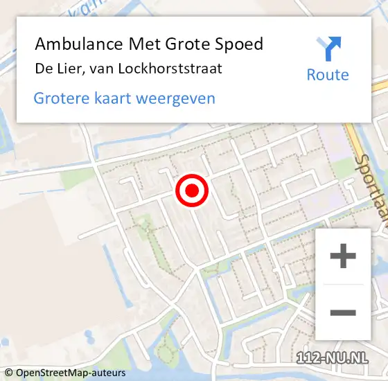 Locatie op kaart van de 112 melding: Ambulance Met Grote Spoed Naar De Lier, van Lockhorststraat op 27 mei 2022 15:49