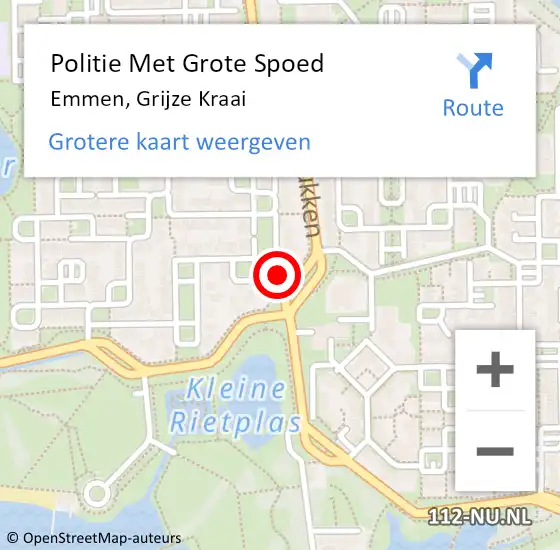 Locatie op kaart van de 112 melding: Politie Met Grote Spoed Naar Emmen, Grijze Kraai op 27 mei 2022 15:58