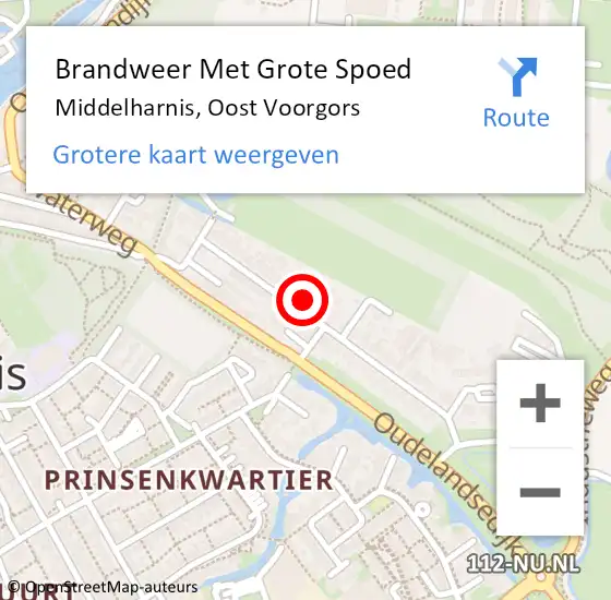 Locatie op kaart van de 112 melding: Brandweer Met Grote Spoed Naar Middelharnis, Oost Voorgors op 27 mei 2022 16:09