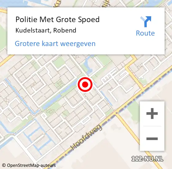 Locatie op kaart van de 112 melding: Politie Met Grote Spoed Naar Kudelstaart, Robend op 27 mei 2022 16:36